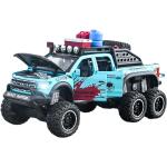 1/28 méretarányú Ford Raptor F150 6X6 kisteherautó Stancast autómodell játék, visszahúzós játék jármű hanggal és fénnyel gyermekeknek Kisgyermekeknek ajándékgyűjtemény
