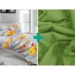 Modern Szatén Világos zöld árnyalatú Emoji Összehajtható Lepedők Allergiában szenvedőknek 180x200 