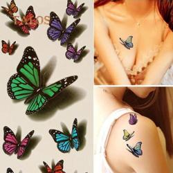 3D ideiglenes színes pillangó tetoválás matrica testhez kivehetõ vízálló ideiglenes tetoválások