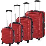 Lezser Piros Zárható Bőrönd szettek 4 darab / csomag akciósan 