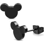 Acél Fekete Mickey Mouse és barátai Mickey Mouse Bedugós fülbevalók 