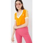 Női Elasztán Narancssárga adidas Adidas Originals V-nyakú pólók Fenntartható forrásból XS-es 