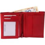 Akzent valódi bõr uniszex pénztárca, 10x12 cm - piros