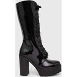 Női Gumi Fekete Altercore Platform cipők Vegán összetevőkből Fűzős kapoccsal - Lekerekített orral 36-os méretben 