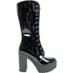 Női Gumi Fekete Altercore Platform cipők Vegán összetevőkből Fűzős kapoccsal - Lekerekített orral 37-es méretben 