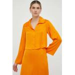 Női Vintage Szatén Narancssárga American Vintage Hosszu ujjú Rövid ujjú blúzok M-es 