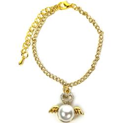 Angyalszárny gyöngy karkötõ charmmal, arany vagy ezüst színben