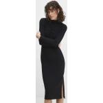 Női Elegáns Elasztán Fekete Mini Hosszu ujjú Garbó nyakú Testhezálló ruhák M-es 