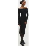 Női Hosszú Elasztán Fekete Mini Hosszu ujjú Garbó nyakú Testhezálló ruhák L-es 