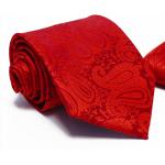 Férfi Elegáns Virágos Mikroszálas Piros Nyakkendők 