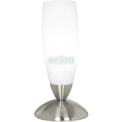Asztali lámpa 1x40W E14 mag:22cm matt nikkel/fehér Slim 82305 Eglo