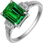 Női Lezser Smaragd zöld árnyalatú Nemesacél gyűrűk 50 