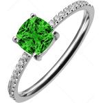 Női Lezser Smaragd zöld árnyalatú Nemesacél gyűrűk 52 