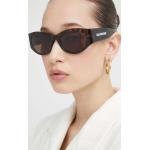 Designer Női Műanyag Barna Balenciaga Kerek napszemüvegek 3 XL-es 