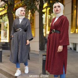 Belted Trench Coat for women, Hijab Dress, islamic Dress, islamic Cloth, islamic Topcoat, Hijab Clothes, Topcoat for Women 10025