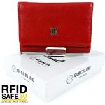 BLACKLINE RF védett, kis méretű, három részes piros nõi pénz és irattartó tárca W7627-5