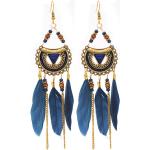 Új kollekció: Női Elegáns Kék Tollas fülbevalók 