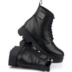 Férfi Katonai Bőr Fekete Karl Lagerfeld Magasszárú cipők Fűzős kapoccsal 42-es méretben 