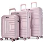 Poliészter Rózsaszín Bontour Kerekes Bőrönd szettek 3 darab / csomag 