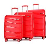 Poliészter Piros Bontour Kerekes Bőrönd szettek 3 darab / csomag 