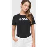 Női Feliratos Gyapjú Fekete Boss Kereknyakú Feliratos pólók XS-es 
