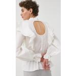 Női Magas nyakú Gyapjú Fehér Bazaar Garbó nyakú Blúzok Bio összetevőkből XS-es 