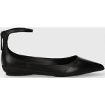 Designer Női Bokapántos Gumi Fekete Calvin Klein Balerina cipők - Hegyes orral akciósan 36-os méretben 