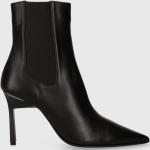 Designer Női Szexi Bőr Fekete Calvin Klein Tűsarkú cipők - Hegyes orral 38-as méretben 