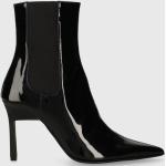 Designer Női Szexi Bőr Fekete Calvin Klein Tűsarkú cipők - Hegyes orral - 9 cm fölötti sarokkal 36-os méretben 