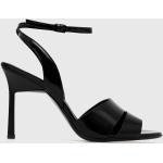 Designer Női Szexi Bőr Fekete Calvin Klein Tűsarkú cipők Csatos kapoccsal 36-os méretben 
