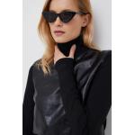 Designer Női Hosszú Elasztán Fekete Calvin Klein Hosszu ujjú Garbó nyakú Bélelt Cipzáros pulóverek S-es 