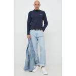 Designer Férfi Elasztán Sötétkék árnyalatú Calvin Klein Hosszú ujjú pólók S-es 