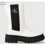 Designer Gyerek Lezser Gumi Fehér Calvin Klein Jeans Téli cipők Cipzáros kapoccsal 28-as méretben 