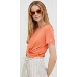 Designer Női Elegáns Elasztán Narancssárga Calvin Klein Jeans Kereknyakú Rövid ujjú pólók akciósan S-es 