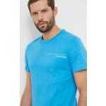 Designer Férfi Klasszikus Feliratos Kék Calvin Klein Kereknyakú Feliratos pólók akciósan XL-es 