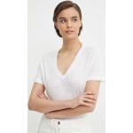Designer Női Vászon Fehér Calvin Klein V-nyakú pólók L-es 