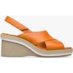 Női Narancssárga Camper Bélelt Nyári cipők Fenntartható forrásból Tépőzáras kapoccsal - 7-9 cm-es sarokkal Borjúbőr akciósan 