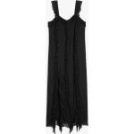 Fodros Női Sifon Fekete Monki Nyári Midi Sifon ruhák Fenntartható forrásból S-es 