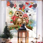 Modern Üveg Karácsony motívumos Falra szerelhető Állatos falmatricák Karácsonyra 