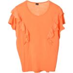 Fodros Női Szövet Narancssárga Deha Rövid ujjú pólók akciósan S-es 