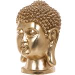 Arany Buddha Fej Alakú Polirezin Dekorációs Figura 41 cm