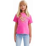 Lezser Rózsaszín Desigual Gyerek rövid ujjú pólók Fenntartható forrásból 164-es méretű 