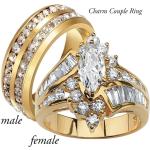 Női Arany Bizsu gyűrűk Rozsdamentes acélból 