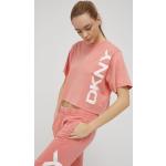 Designer Női Feliratos Rózsaszín DKNY DKNY Active Kereknyakú Feliratos pólók XS-es 