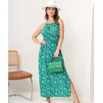 Női Lezser Virágos Szövet Zöld Nyári Maxi Nyári ruhák Moletteknek Plusz méretes 