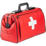 Dürasol Cross piros bõr orvosi táska fehér kereszttel
