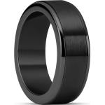 Szálcsiszolt Férfi Fekete Gyűrűk Rozsdamentes acélból 48 