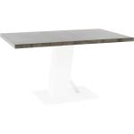 Étkezõasztal, beton/fehér extra magas fényű HG, 138x90 cm, BOLAST