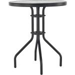 Étkezõasztal, fekete acél/edzett üveg, átmérõ 60 cm, BORGEN TYP 1