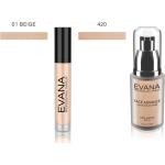 Evana Liquid Concealer And Face Advance Foundation Set 01 Beige - 420